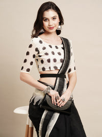 Thumbnail for Saree Mall Black & White Pure Cotton Saree - Distacart