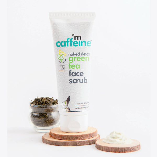 mCaffeine Green Tea Face Scrub with Vitamin C & Hyaluronic Acid - Distacart