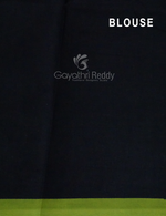 Thumbnail for Shades of Mehndi Green And Black With Pichwai Print Munga Cotton Saree By Gayathri Reddy Designer Studio - Distacart