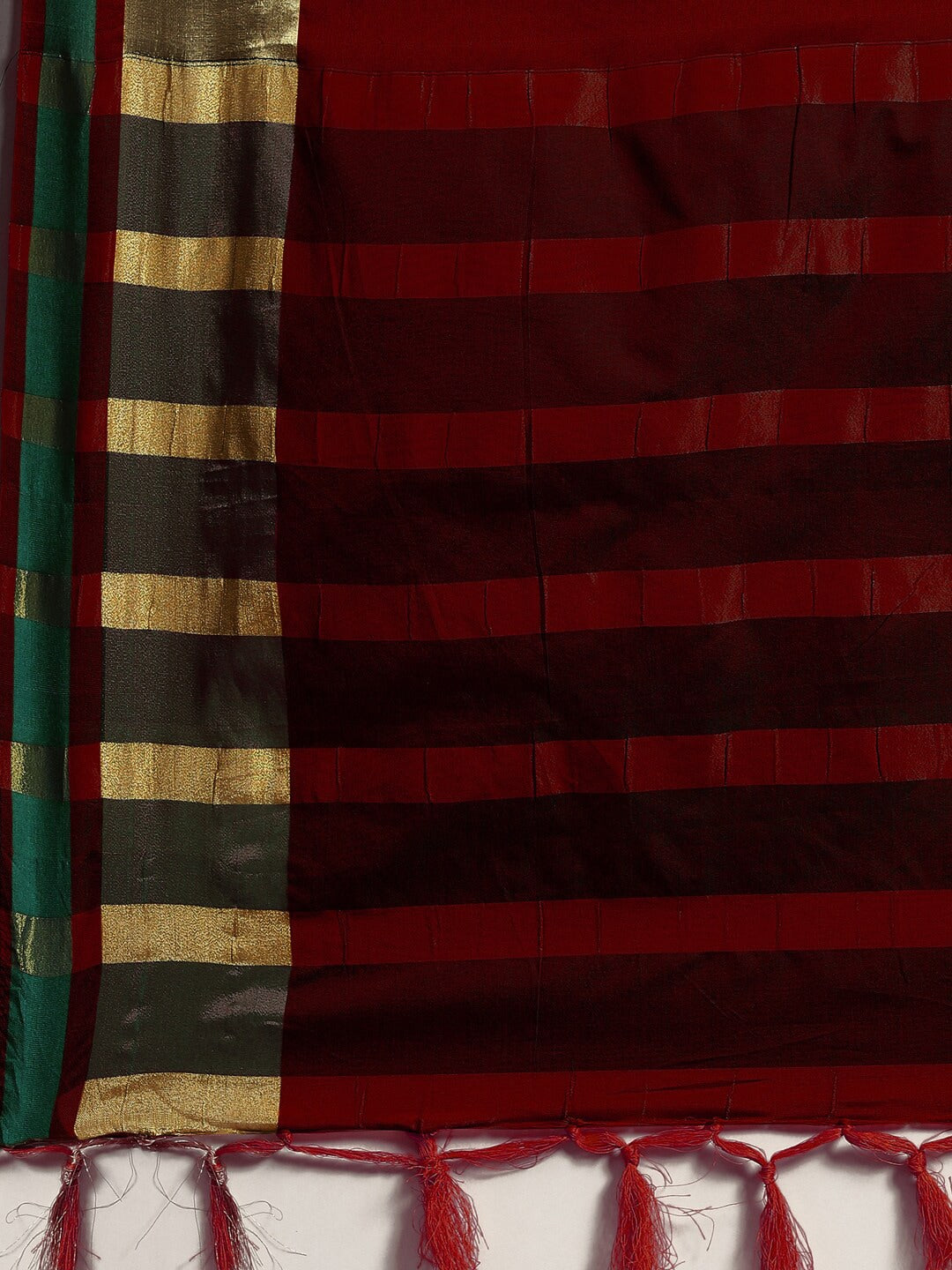 Saree Mall Maroon & Gold-Toned Zari Silk Blend Uppada Sarees - Distacart