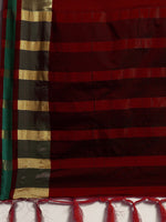 Thumbnail for Saree Mall Maroon & Gold-Toned Zari Silk Blend Uppada Sarees - Distacart