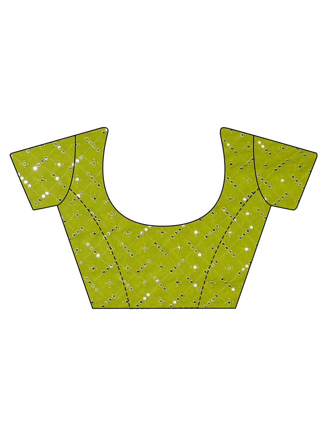 Tikhi Imli Printed Ruffle Saree With Mirror Embroidered Work Blouse - Distacart