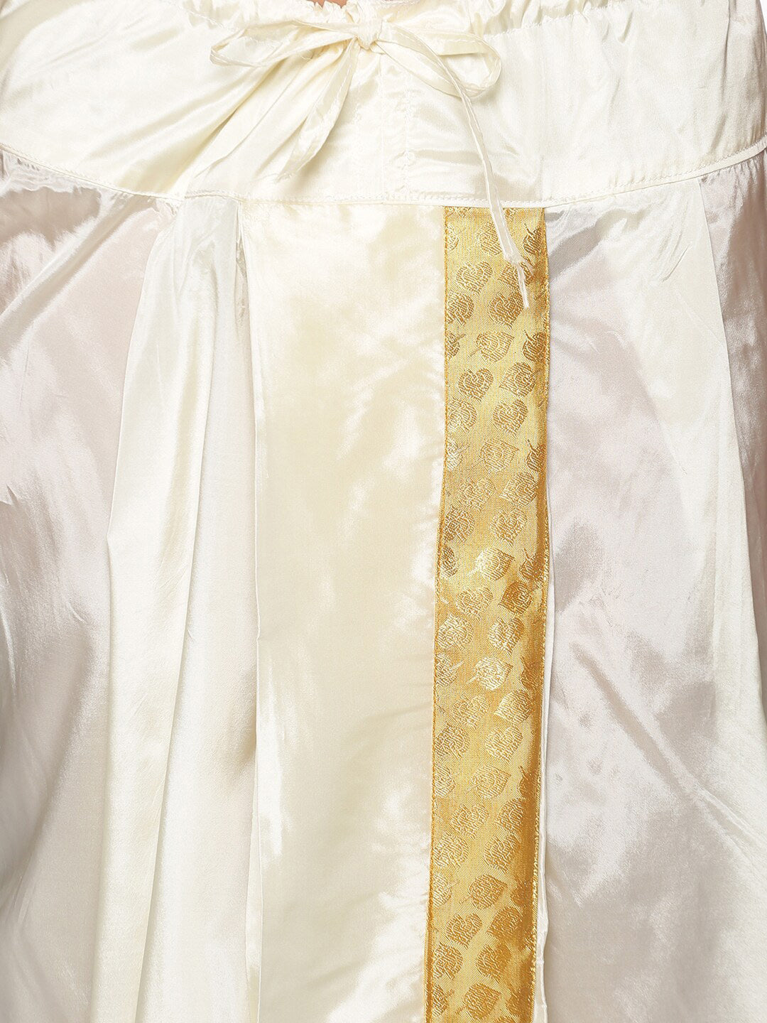 Sethukrishna Men Gold-Toned Ethnic Motifs Woven Design Kurta with Dhoti Pants - Distacart