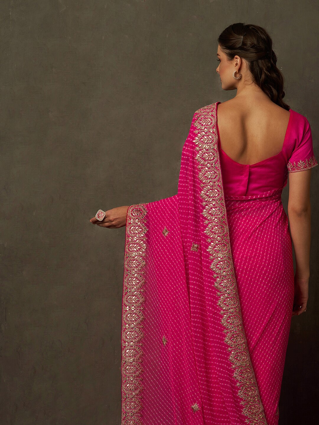 Saree Mall Bandhani Embroidered Pure Georgette Bandhani Sarees - Distacart