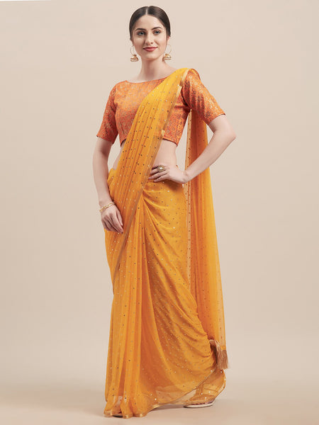 Tikhi Imli Embellished Mukaish Saree - Distacart