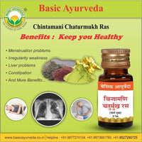 Thumbnail for Basic Ayurveda Chintamani Chaturmukh Ras (With Gold) Tablet Benefits