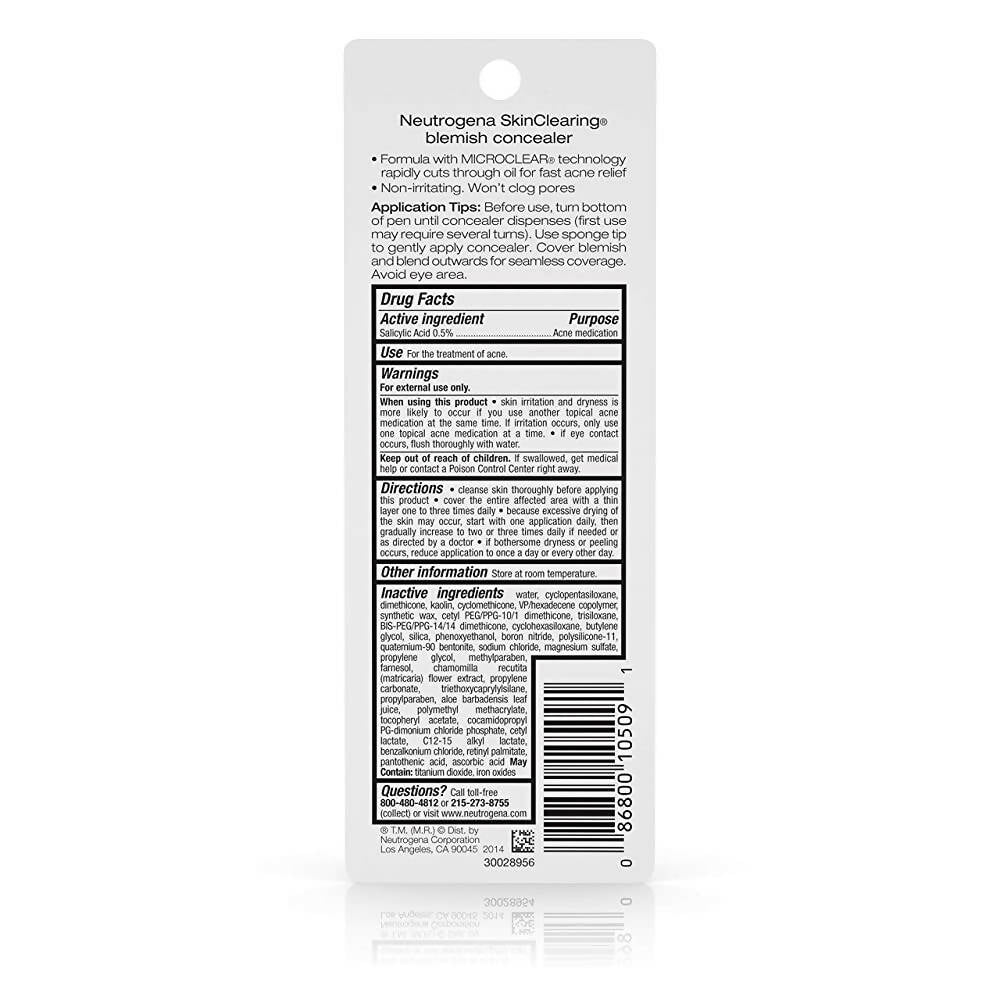 Neutrogena Skin Clearing Blemish Concealer, Medium 15 - Distacart