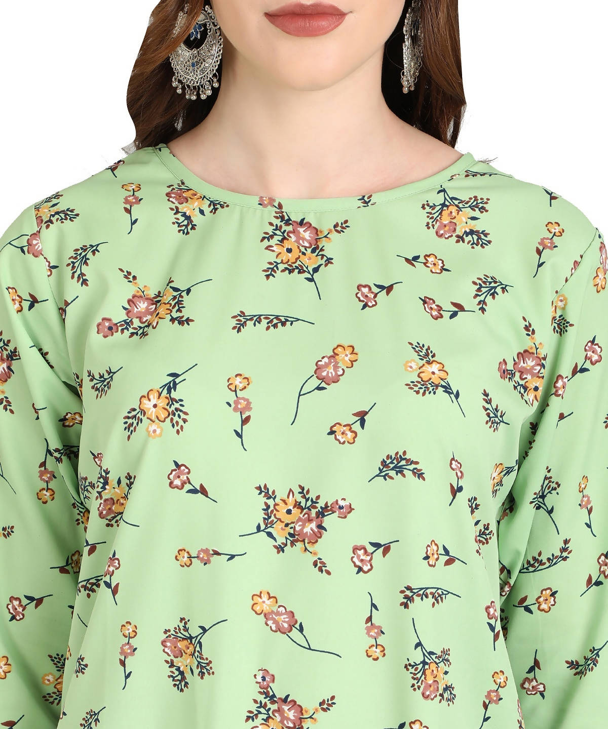 Vamika Pista French Crepe Printed Party Wear/Casual Wear Kurti - Distacart