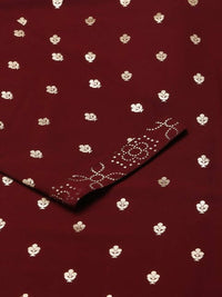 Thumbnail for FIORRA Women's Maroon Poly Crepe Straight Kurta Pant With Dupatta - Distacart