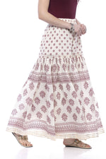 Thumbnail for Mominos Fashion Cotton Block Print With Lace Work Off White Magenta Color Prints Palazzo - Distacart