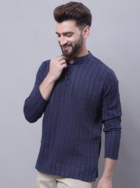 Thumbnail for Even Apparels Blue Pure Cotton Short Kurta With Band Collar - Distacart