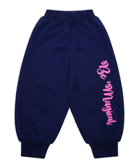 Thumbnail for Girls Navy Blue Pink Printed T-Shirt With Pyjamas - Mini Marvels - Distacart
