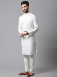 Thumbnail for Even Apparels White Pure Cotton Kurta With Band Collar - Distacart