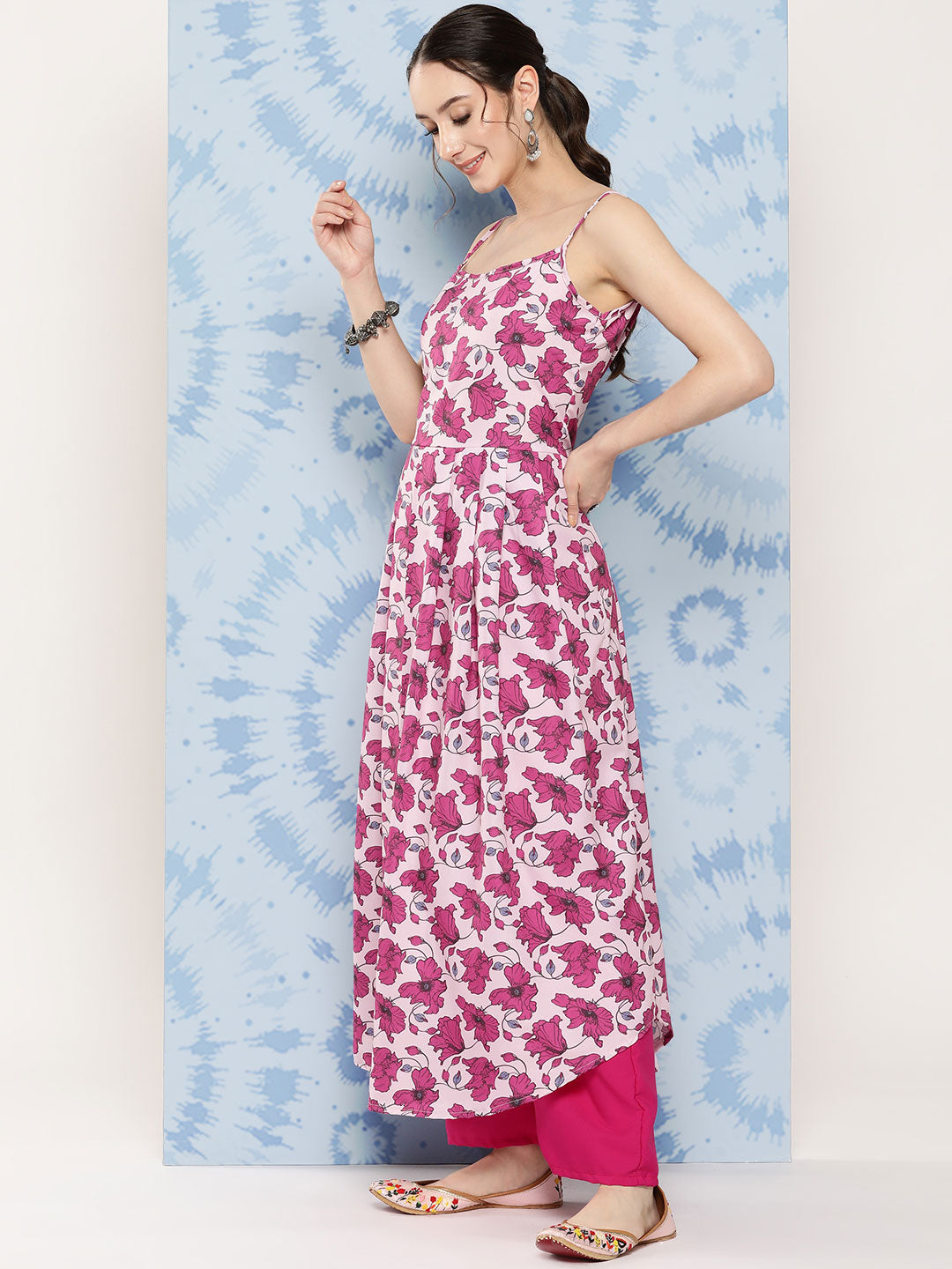 InWeave Women's Pink Fuchsia Japanese Art Strappy Set - Distacart