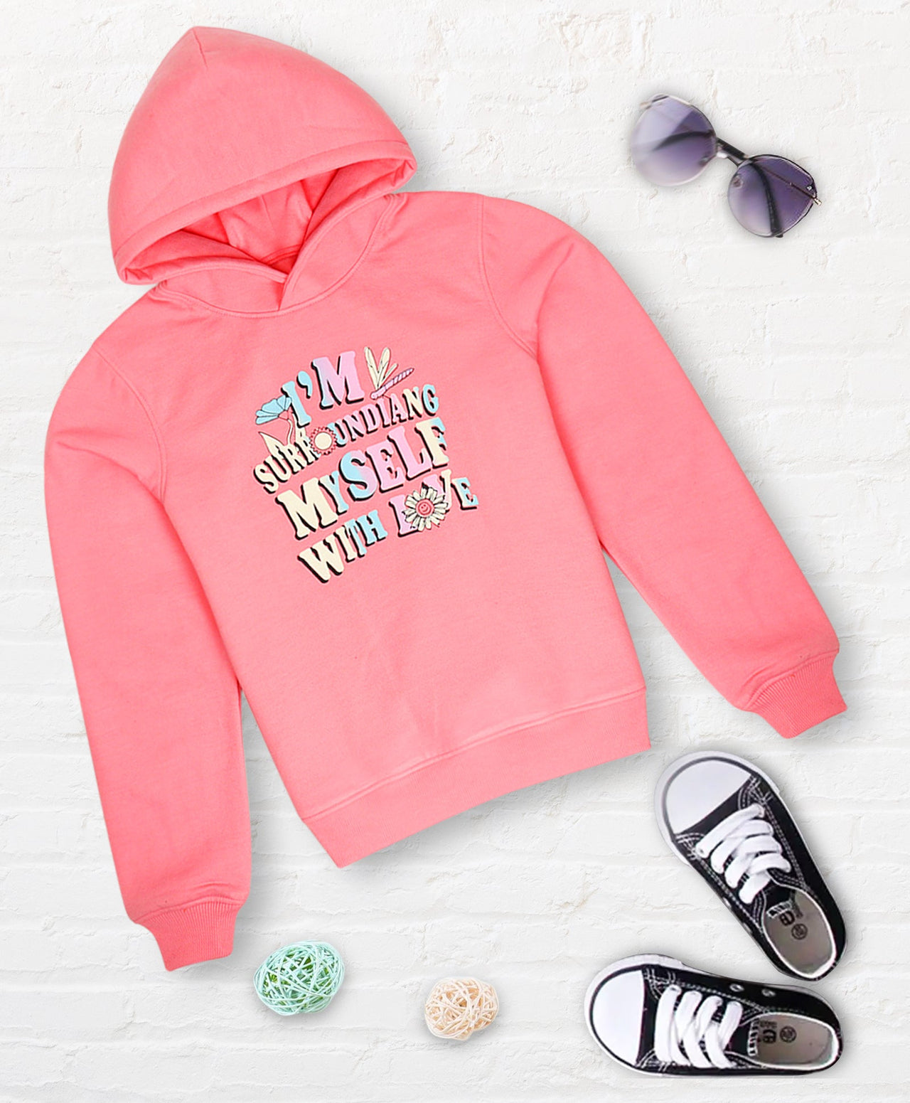 Girls Printed Hooded Sweatshirt - Mini Marvels - Distacart