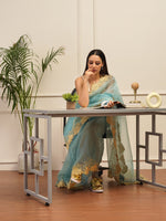 Thumbnail for Tikhi Imli Embroidered Organza Heavy Work Saree - Distacart