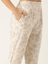 Thumbnail for HERE&NOW Women Maroon Ethnic Printed Kurta with Trousers & With Dupatta - Distacart