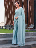 Thumbnail for Tikhi Imli Geometric Printed Saree With Tassels - Distacart