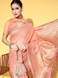 Thumbnail for Saree Mall Ethnic Motifs With Woven Design Border Saree - Distacart