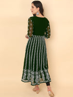 Thumbnail for HERE&NOW Chikankari Embroidered Thread Work Georgette Anarkali Kurta - Distacart