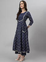 Thumbnail for Khushal K Ethnic Motifs Printed Sequinned Kurta with Palazzos & Dupatta - Distacart