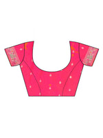 Thumbnail for Mitera Pink & Gold-Toned Ethnic Motif Woven Design Zari Paithani Saree - Distacart