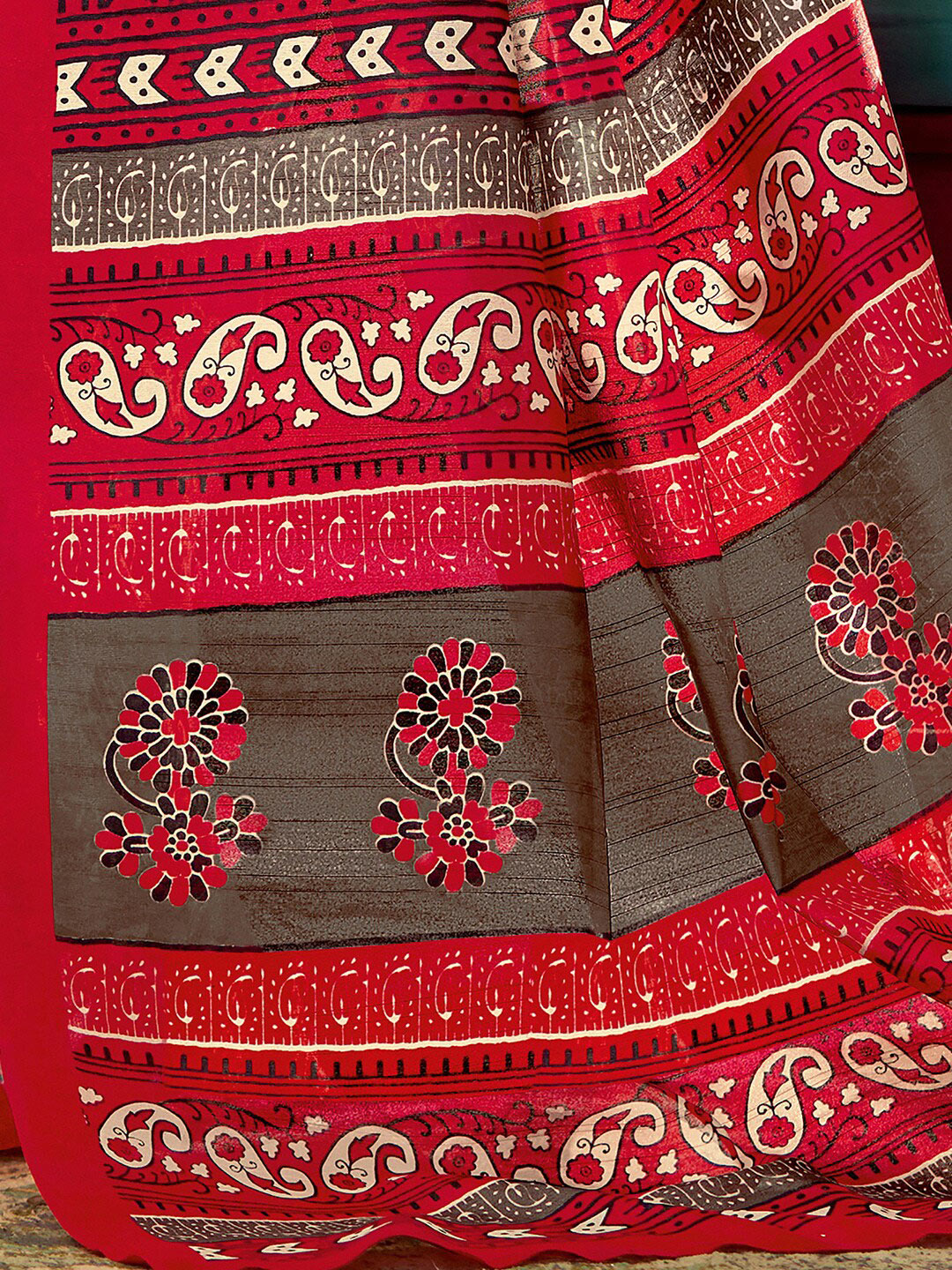 Kalini Ethnic Motifs Printed Dabu Saree - Distacart