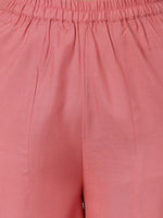 Thumbnail for Khushal K Women Peach-Coloured Yoke Design Kurta with Palazzos - Distacart