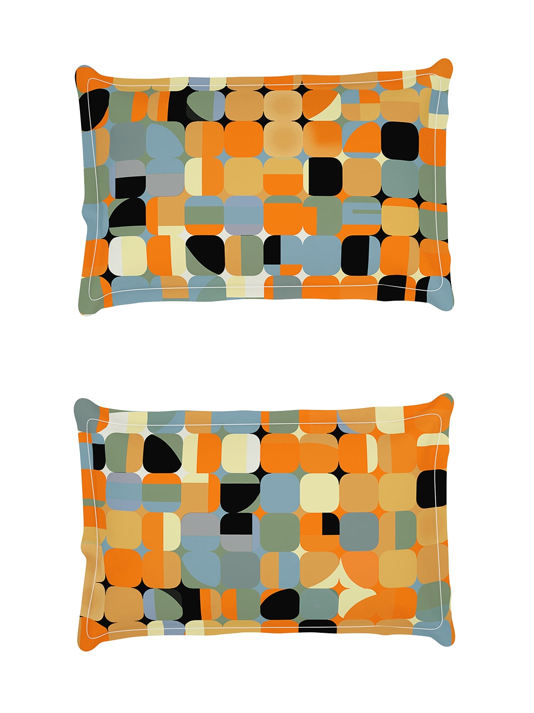 Story@home Arena Rust & Purple Printed 180 TC Bedsheet & Pillow Covers - Distacart