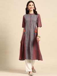 Thumbnail for Sangria Ethnic Motifs Print Kurta - Distacart
