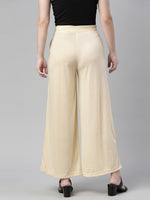 Thumbnail for Souchii Beige Knitted Palazzos - Distacart