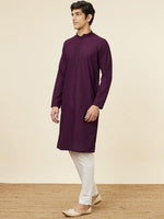 Thumbnail for Manyavar Ethnic Motifs Embroidered Regular Thread Work Kurta With Pyjamas - Distacart