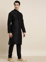 Thumbnail for Sojanya Men Black Solid Kurta with Churidar & Nehru Jacket - Distacart