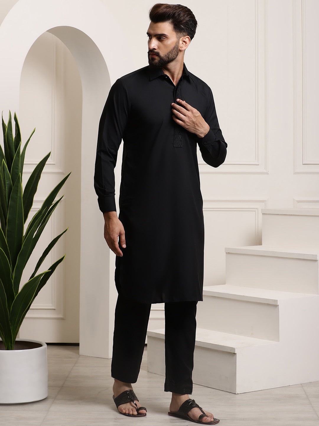 Sojanya Cotton Linen Kurta With Pyjamas - Distacart