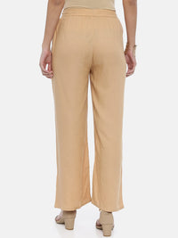 Thumbnail for Souchii Beige Solid Flared Palazzos - Distacart