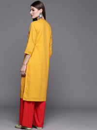 Thumbnail for Biba Women Yellow Checked Kurta - Distacart