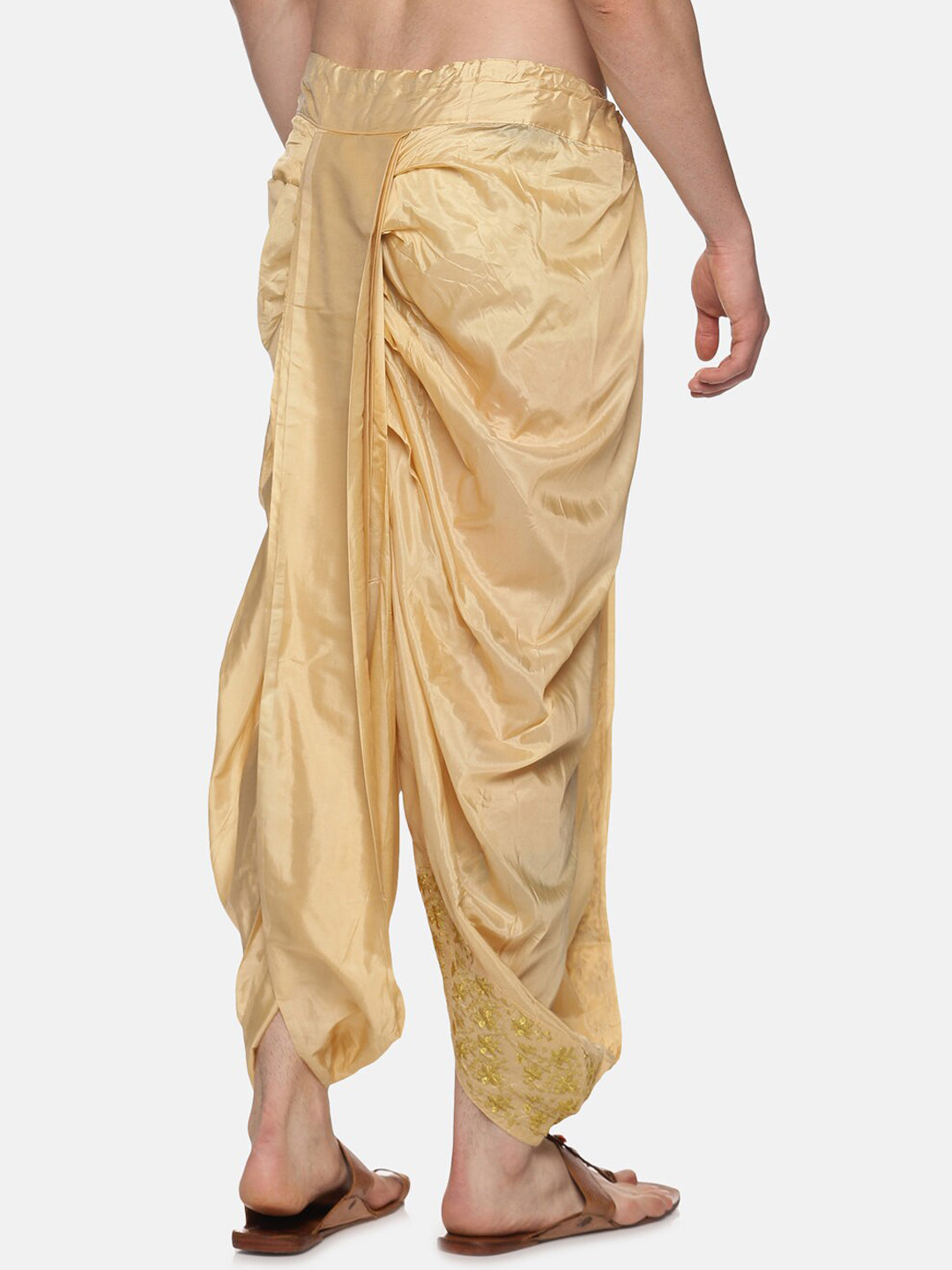 Sethukrishna Men Golden Embroidered Dhoti Pant - Distacart