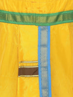 Thumbnail for Sethukrishna Yellow Solid Double Layer Readymade Dhoti Pant - Distacart