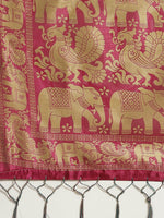 Thumbnail for Saree Mall Teal Green & Beige Printed Bhagalpuri Saree - Distacart