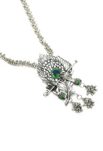 Thumbnail for Mominos Fashion Johar Kamal Oxidised Silver-Plated Brass Finish Bansuri Long Necklace For Women (Silver) - Distacart