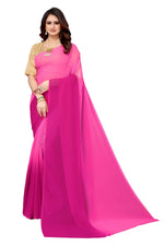 Thumbnail for Vamika Pink Half N Half Georgette Saree - Distacart