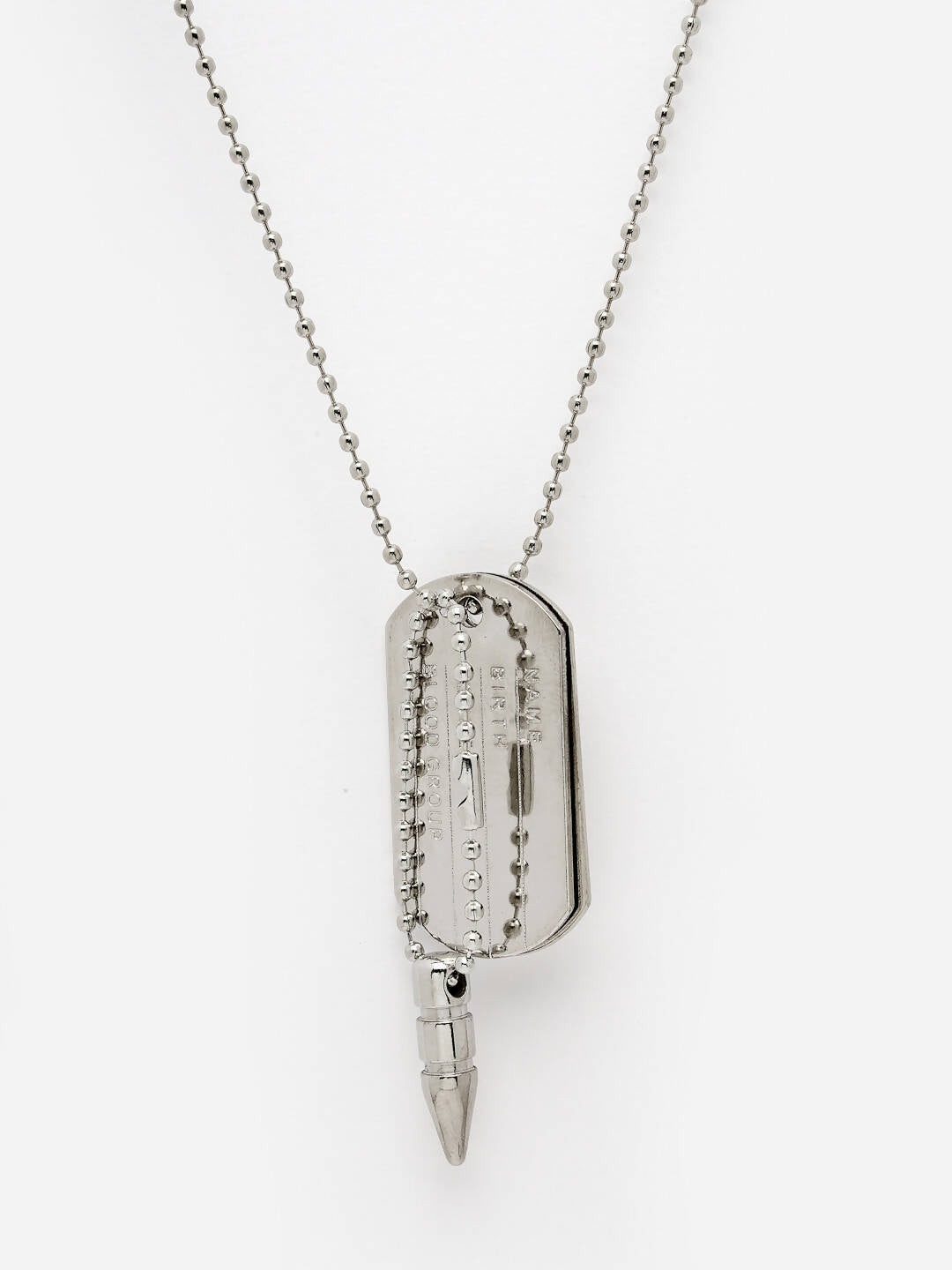 NVR Men Silver Plated Milletry Style Pendent With Chain - Distacart