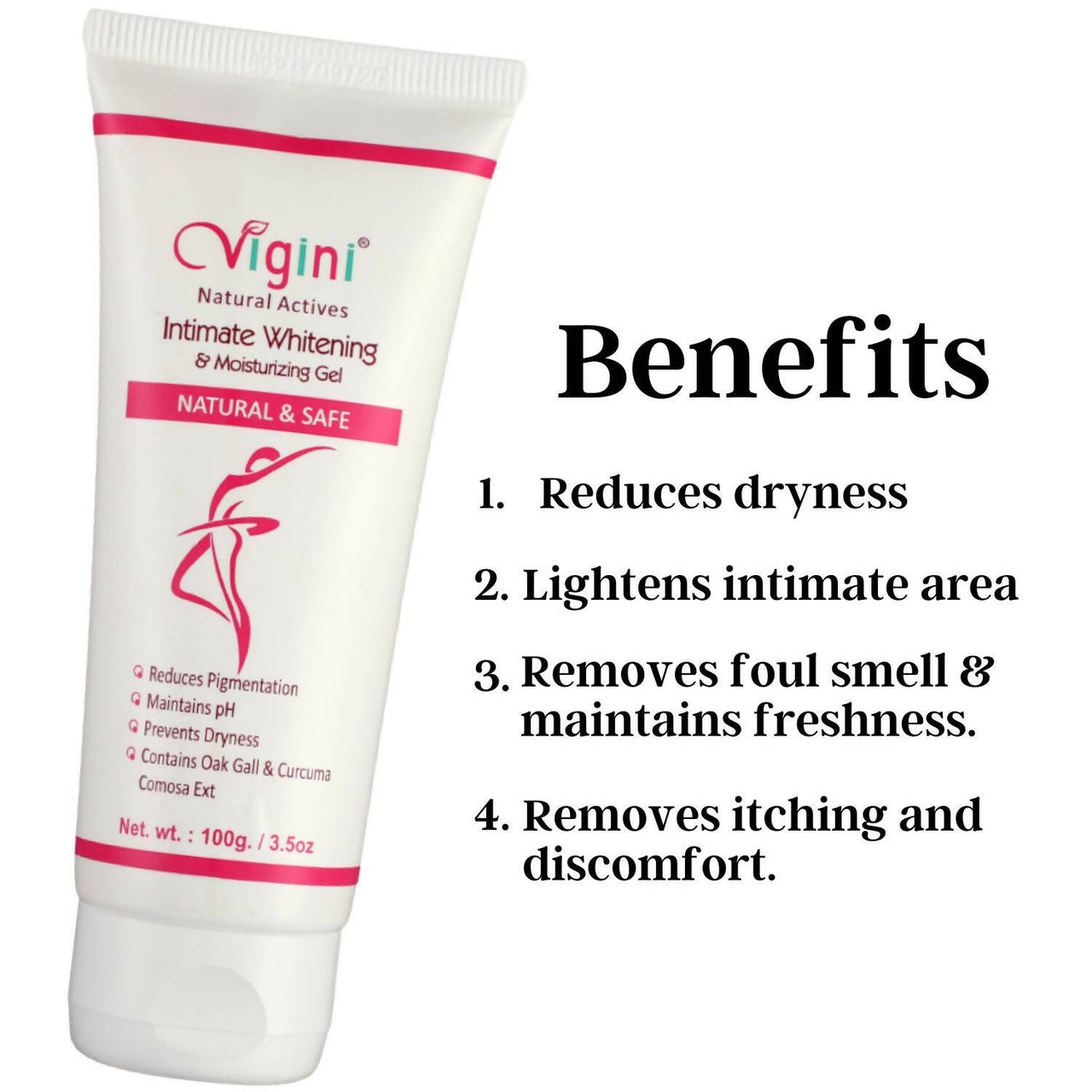 Vigini Natural Actives Vaginal Intimate Whitening Lightening Moisturizer Gel - Distacart