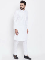 Thumbnail for Even Apparels White Pure Cotton Men's Kurta With Band Collar - Distacart