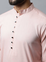 Thumbnail for Even Apparels Pink Color Linen Pure Cotton Men's Kurta With Side Placket (SLD070) - Distacart
