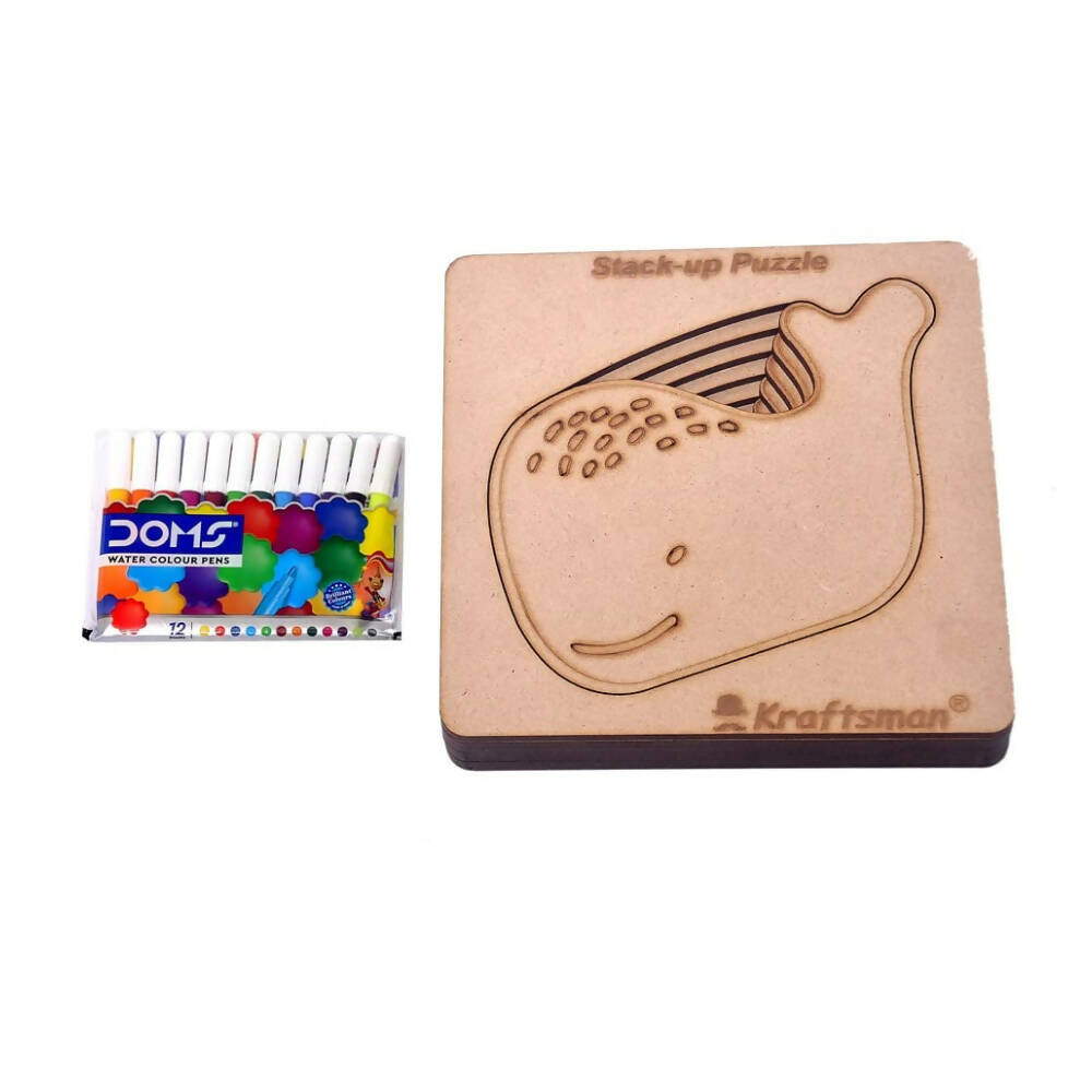 Kraftsman Stack Up Puzzles/ Layered Puzzle Fish Shape For Kids | Color Kit Included | 6 Pieces Puzzle - Distacart
