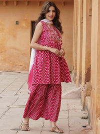 Thumbnail for Kalini Ethnic Motifs Printed A-Line Kurta With Sharara & Dupatta - Distacart