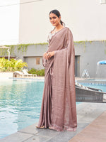 Thumbnail for Tikhi Imli satin saree with sequence embroidered blouse - Distacart
