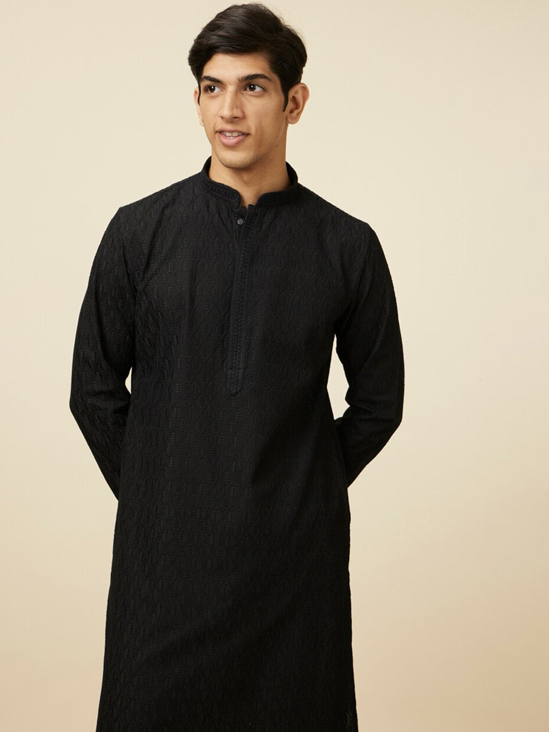 Manyavar Men Ethnic Motifs Embroidered Thread Work Kurta With Pyjamas - Distacart