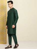 Thumbnail for House of Pataudi Men Sequinned Rozana Kurta with Pyjamas - Distacart